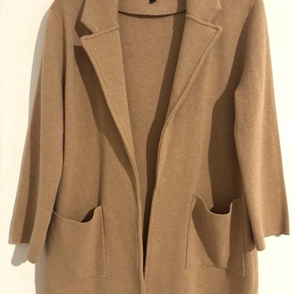 J. Crew Beige Knit Cardigan Preppy Women Cozy Sweater Blazer Sz S Tan Minimalist